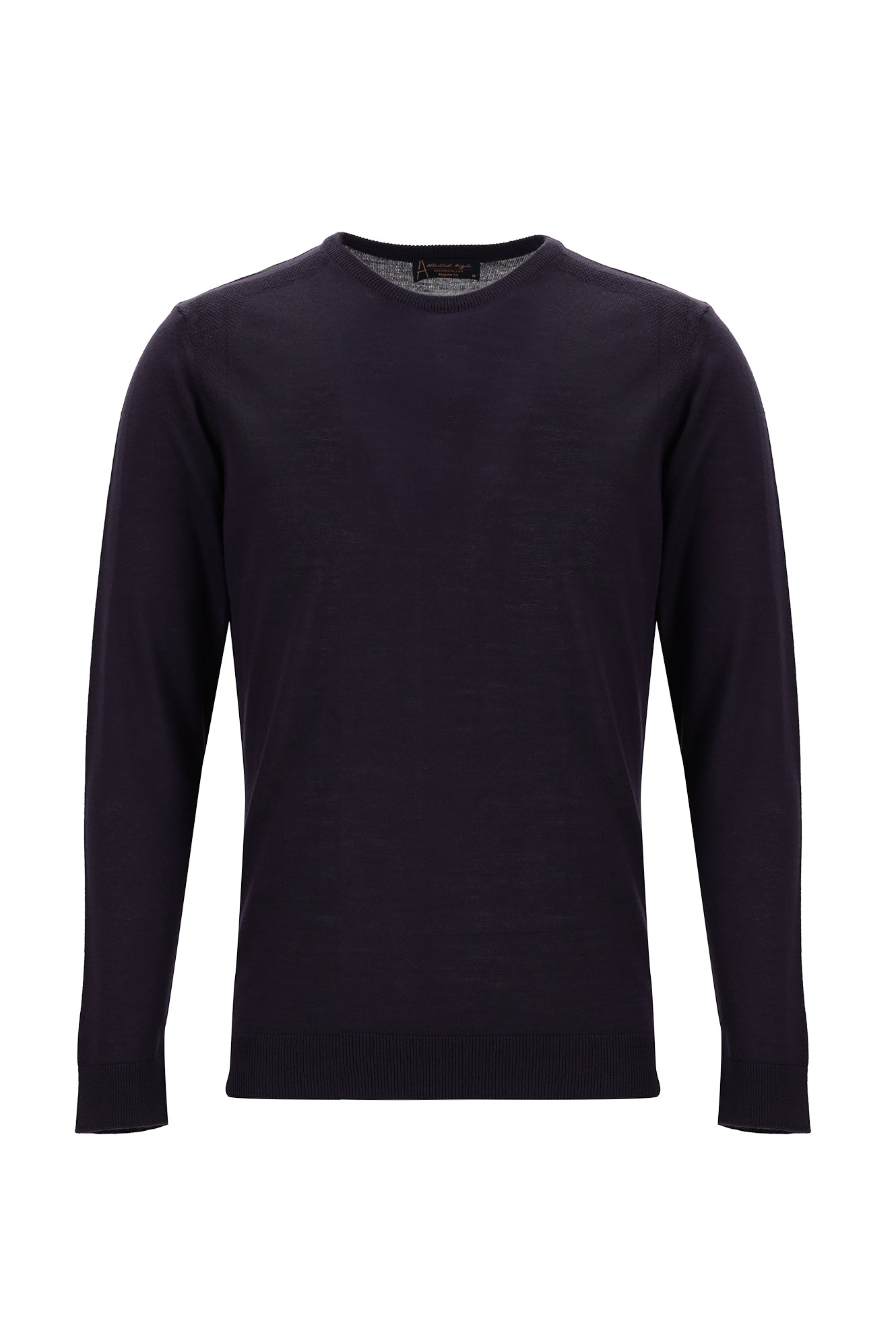 Koyu Mor Bisiklet Yaka Regular Fit Yünlü Triko Kazak