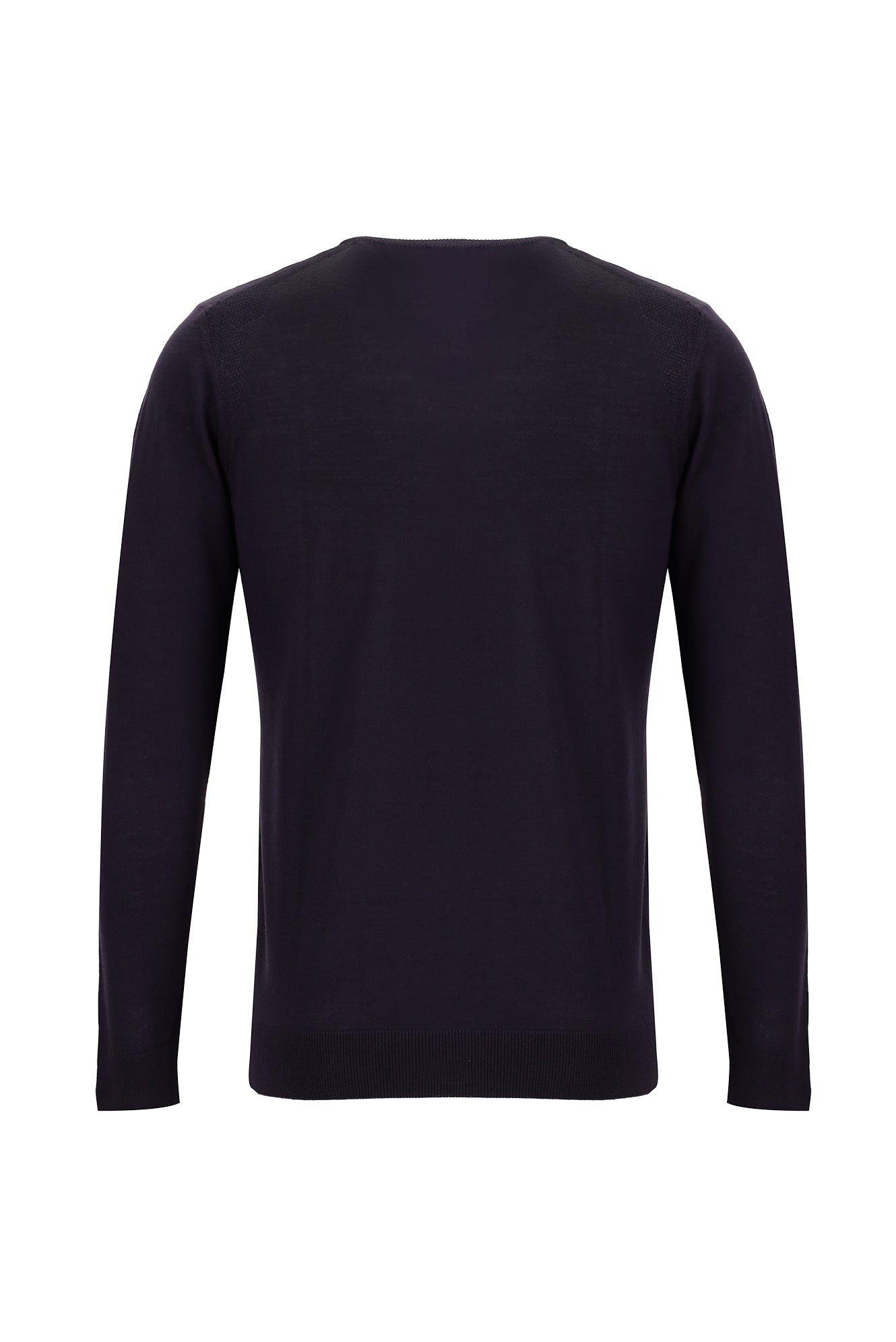 Koyu Mor Bisiklet Yaka Regular Fit Yünlü Triko Kazak