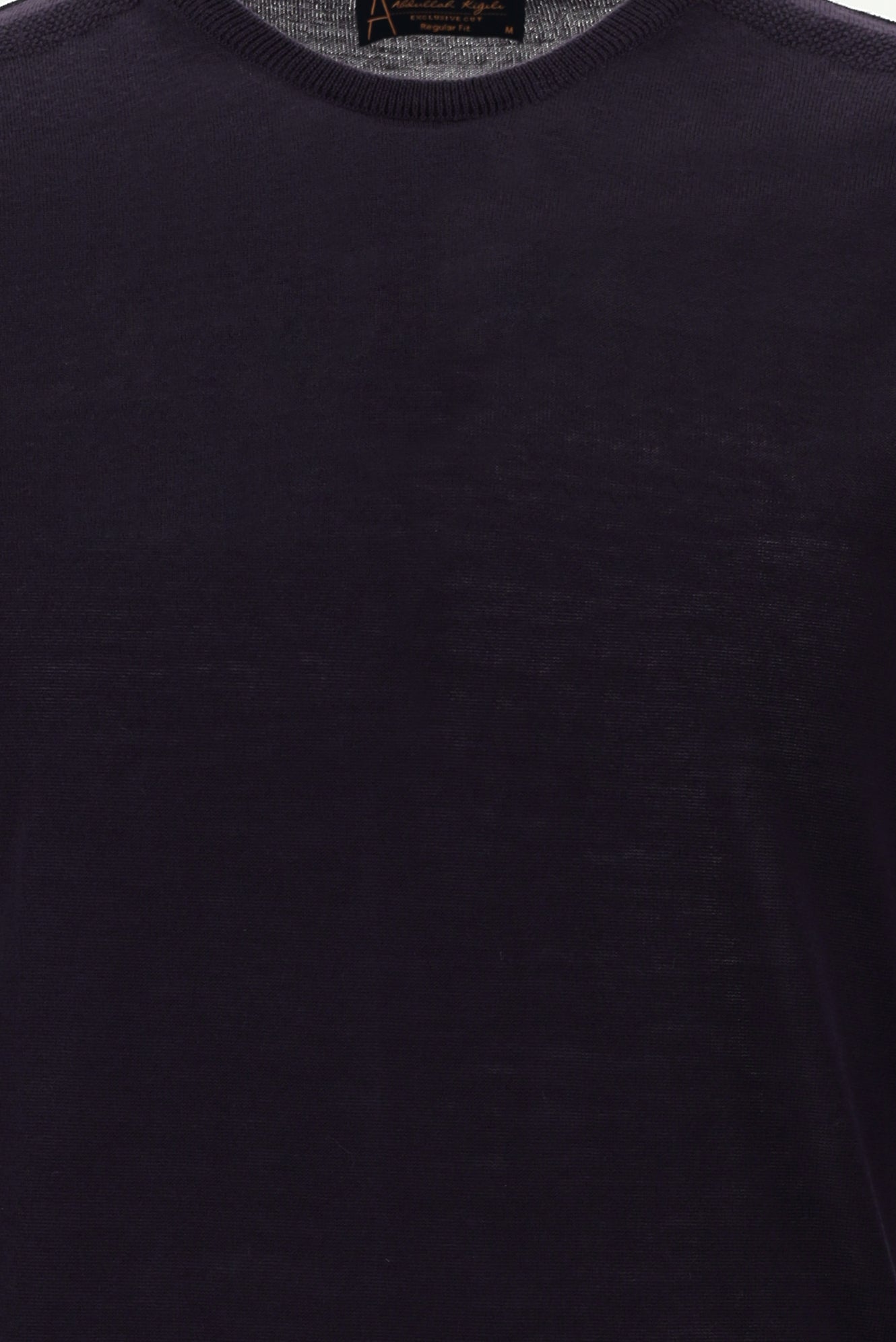 Koyu Mor Bisiklet Yaka Regular Fit Yünlü Triko Kazak