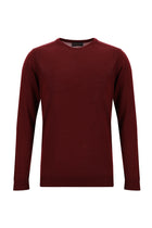 Koyu Kırmızı Bisiklet Yaka Regular Fit Yünlü Triko Kazak