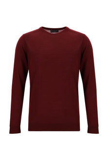 Koyu Kırmızı Bisiklet Yaka Regular Fit Yünlü Triko Kazak