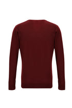 Koyu Kırmızı Bisiklet Yaka Regular Fit Yünlü Triko Kazak