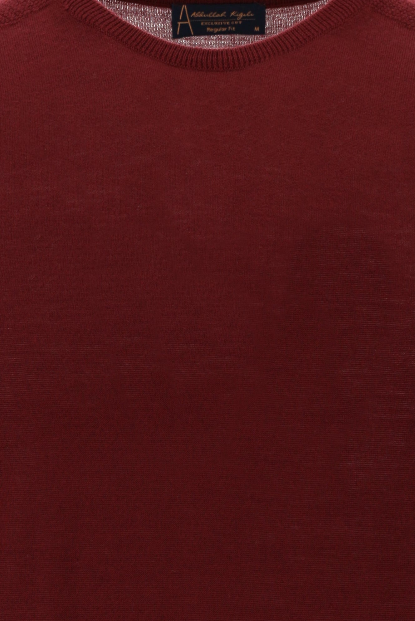 Koyu Kırmızı Bisiklet Yaka Regular Fit Yünlü Triko Kazak