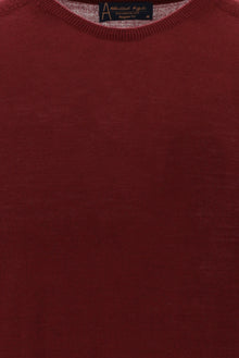 Koyu Kırmızı Bisiklet Yaka Regular Fit Yünlü Triko Kazak