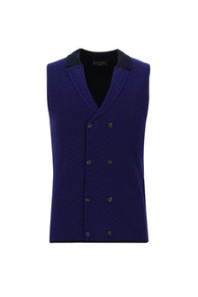 Koyu Lacivert Kruvaze Triko Yelek