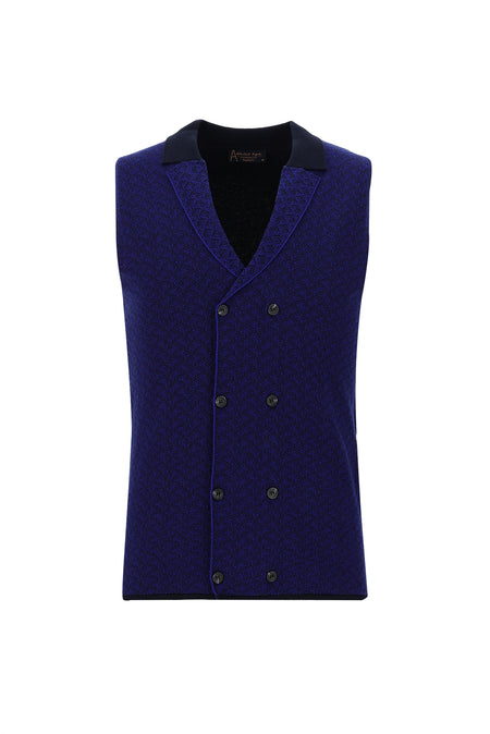 Koyu Lacivert Kruvaze Triko Yelek