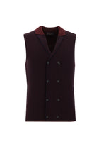 Koyu Bordo Kruvaze Triko Yelek