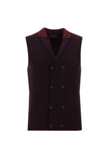 Koyu Bordo Kruvaze Triko Yelek