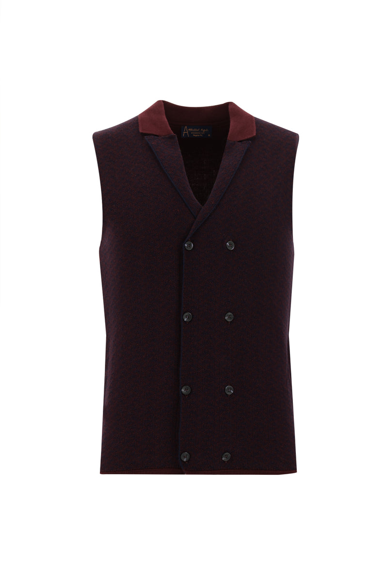 Koyu Bordo Kruvaze Triko Yelek