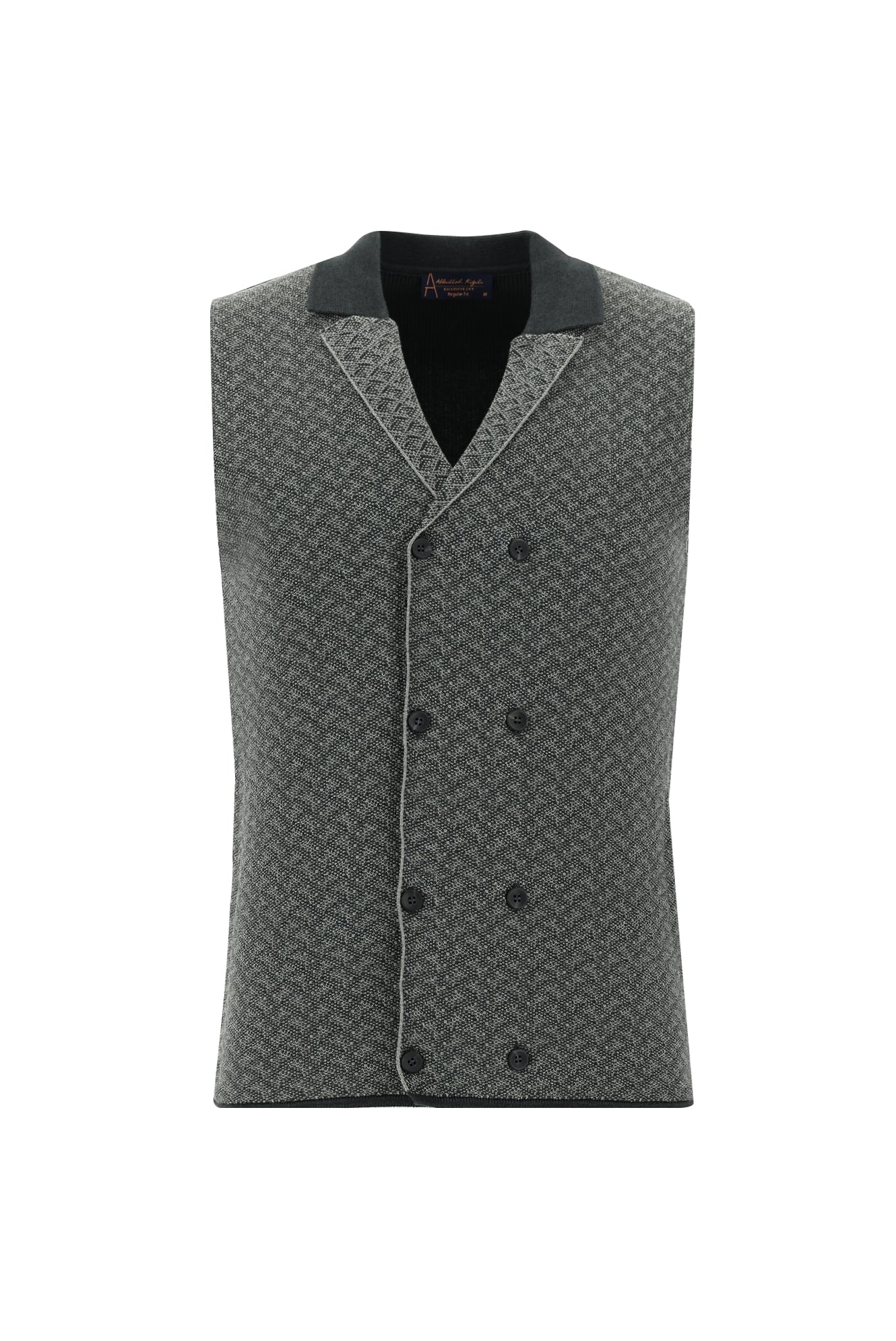 Koyu Antrasit Melanj Kruvaze Triko Yelek