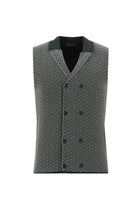 Koyu Antrasit Melanj Kruvaze Triko Yelek