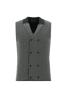 Koyu Antrasit Melanj Kruvaze Triko Yelek