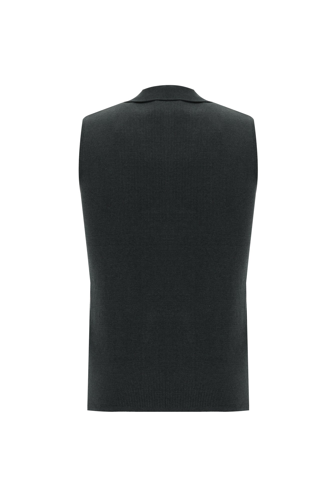 Koyu Antrasit Melanj Kruvaze Triko Yelek