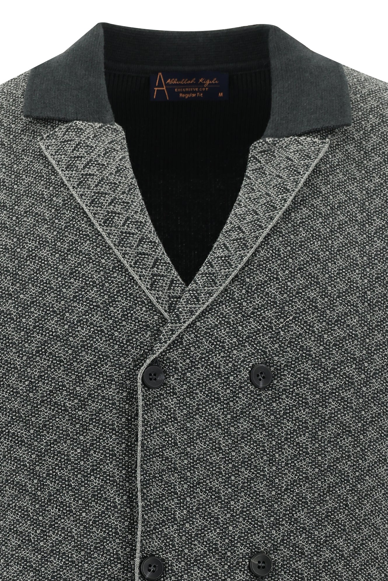 Koyu Antrasit Melanj Kruvaze Triko Yelek