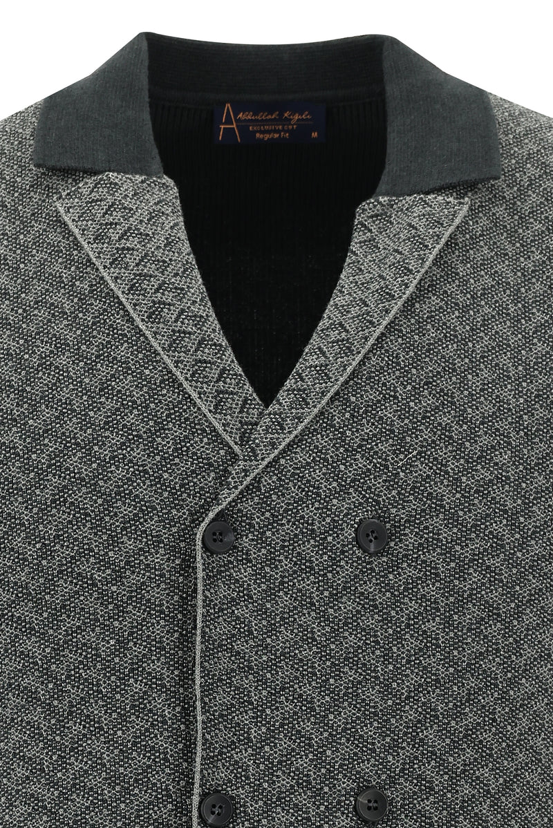 Koyu Antrasit Melanj Kruvaze Triko Yelek