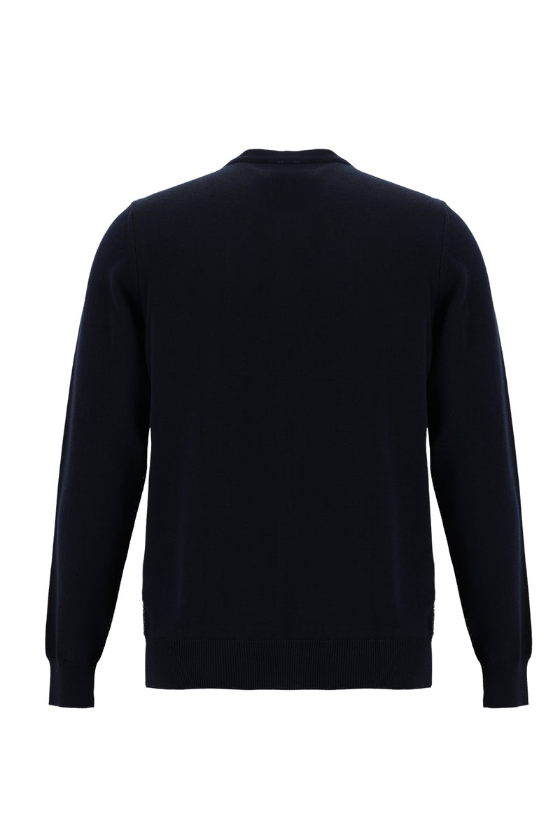 Koyu Lacivert Pamuklu Fermuarlı Triko Hırka