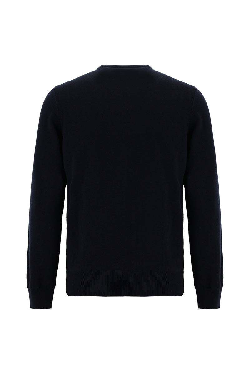 Koyu Lacivert Pamuklu Fermuarlı Triko Hırka