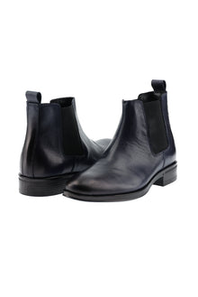 Koyu Lacivert Deri Bot