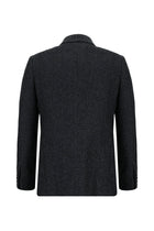 Koyu Lacivert Klasik Yünlü Desenli Ceket