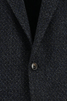 Koyu Lacivert Klasik Yünlü Desenli Ceket