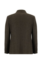 Koyu Kahve Klasik Yünlü Desenli Ceket