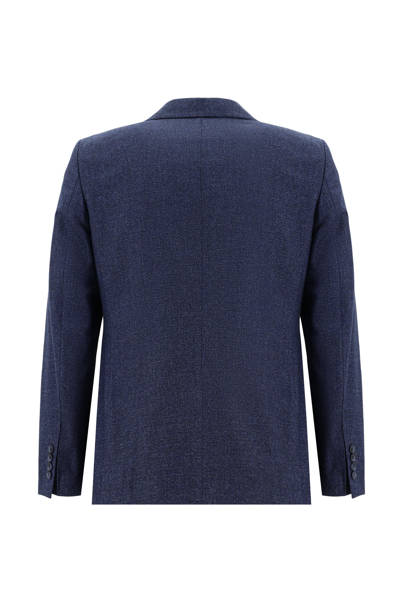 Orta Lacivert 7 Drop Slim Fit Dar Kesim Yünlü Klasik Desenli Guabello Ceket-Abdullah Ki??l?
