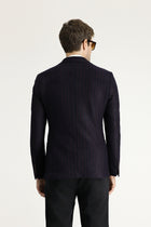 Orta Lacivert Klasik Yünlü Ceket