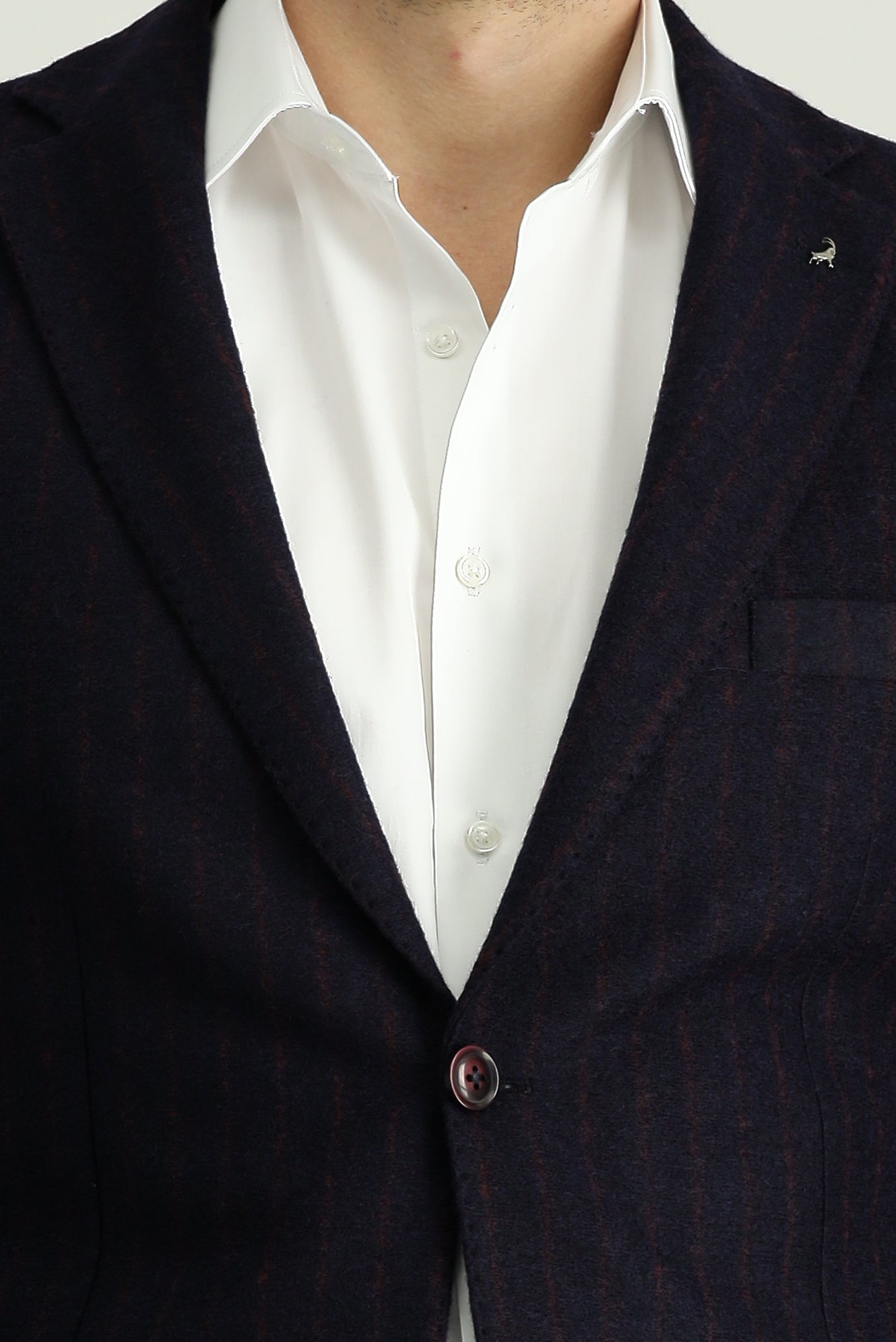 Orta Lacivert Klasik Yünlü Ceket