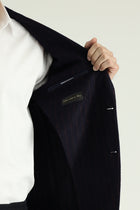 Orta Lacivert Klasik Yünlü Ceket