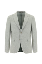 Açık Gri Slim Fit Dar Kesim Yünlü Klasik Ceket