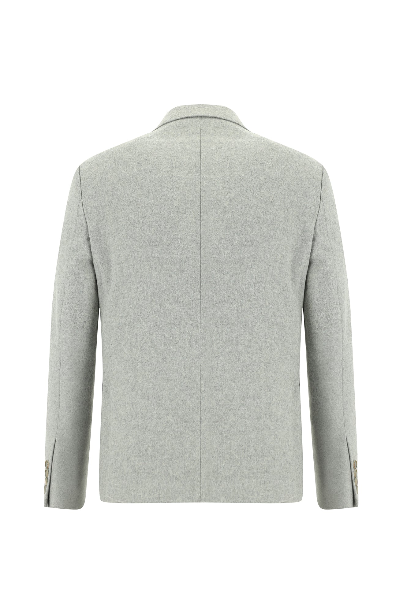 Açık Gri Slim Fit Dar Kesim Yünlü Klasik Ceket