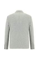 Aç?k Gri 7 Drop Slim Fit Dar Kesim Yünlü Klasik Ceket-Abdullah Ki??l?