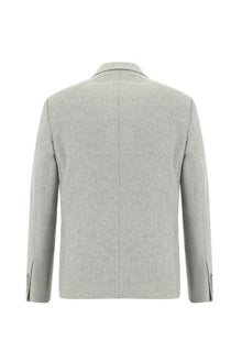 Aç?k Gri 7 Drop Slim Fit Dar Kesim Yünlü Klasik Ceket-Abdullah Ki??l?