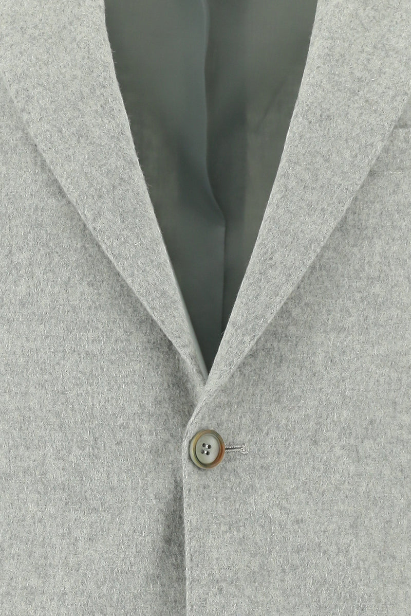 Açık Gri Slim Fit Dar Kesim Yünlü Klasik Ceket