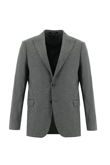 Koyu Füme Regular Fit Yünlü Klasik Ceket