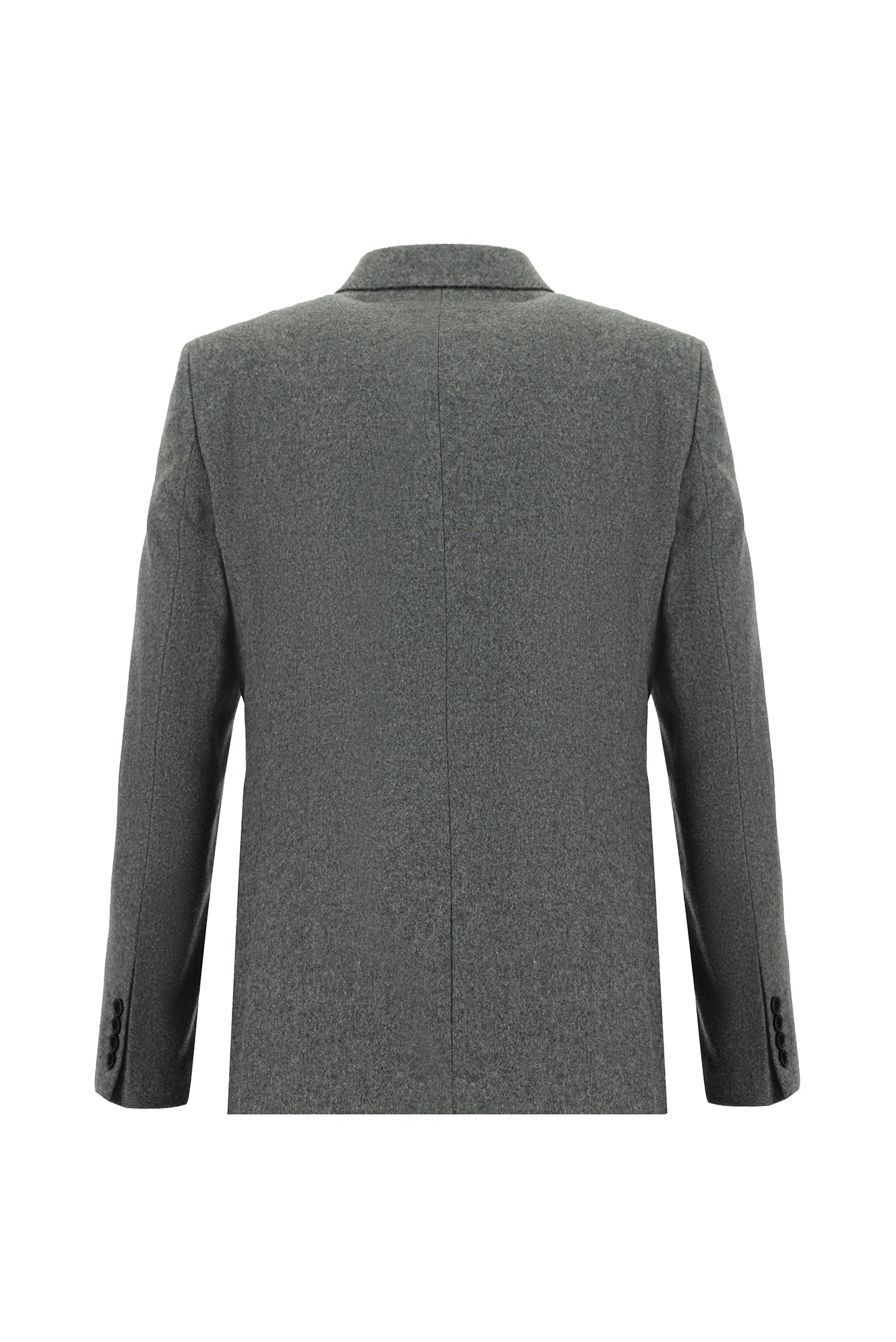 Koyu Füme Slim Fit Dar Kesim Yünlü Klasik Ceket
