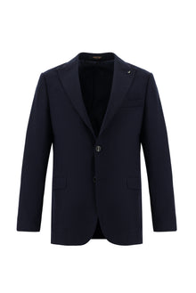 Koyu Lacivert Regular Fit Yünlü Klasik Ceket