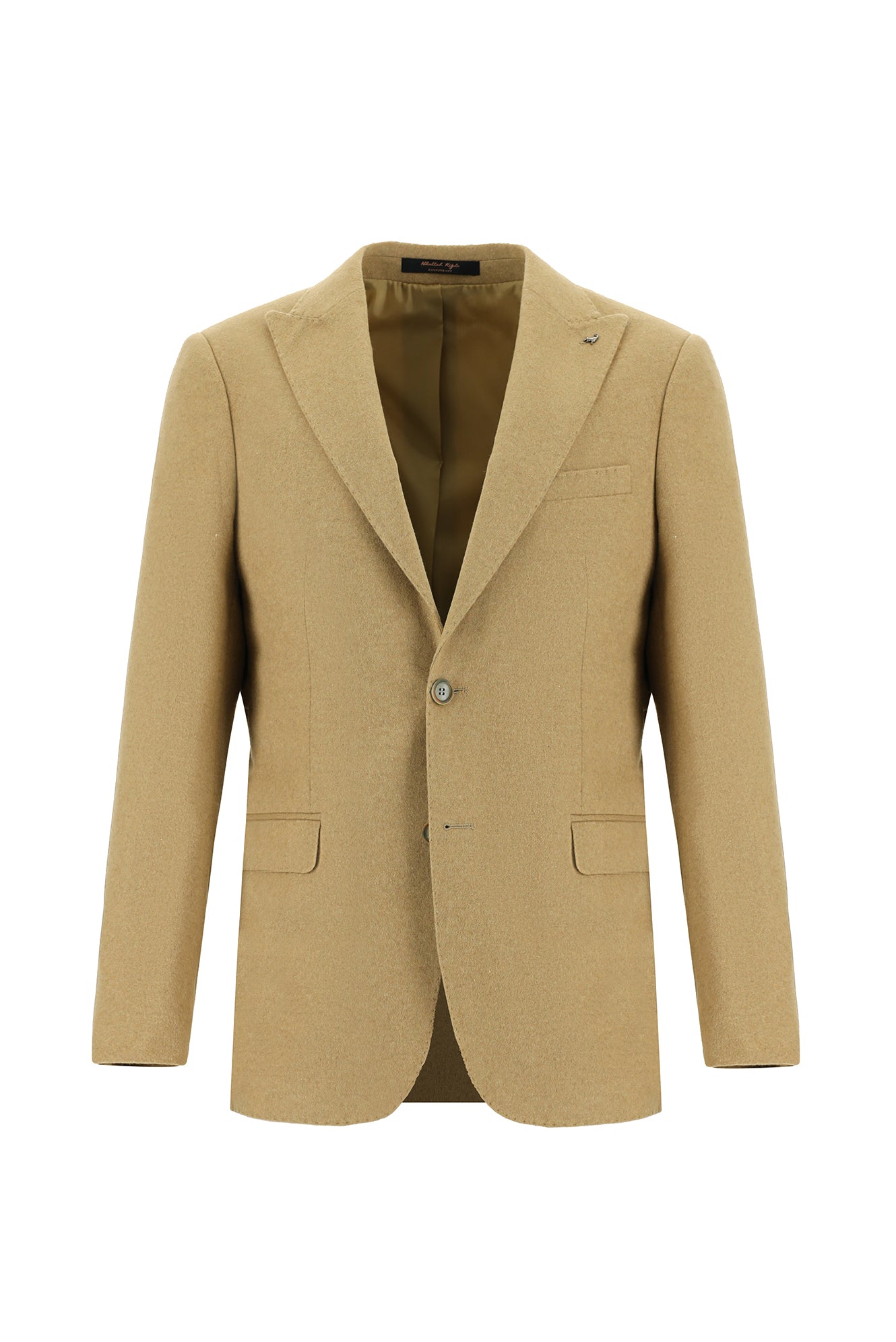 Koyu Bej Slim Fit Dar Kesim Yünlü Klasik Ceket