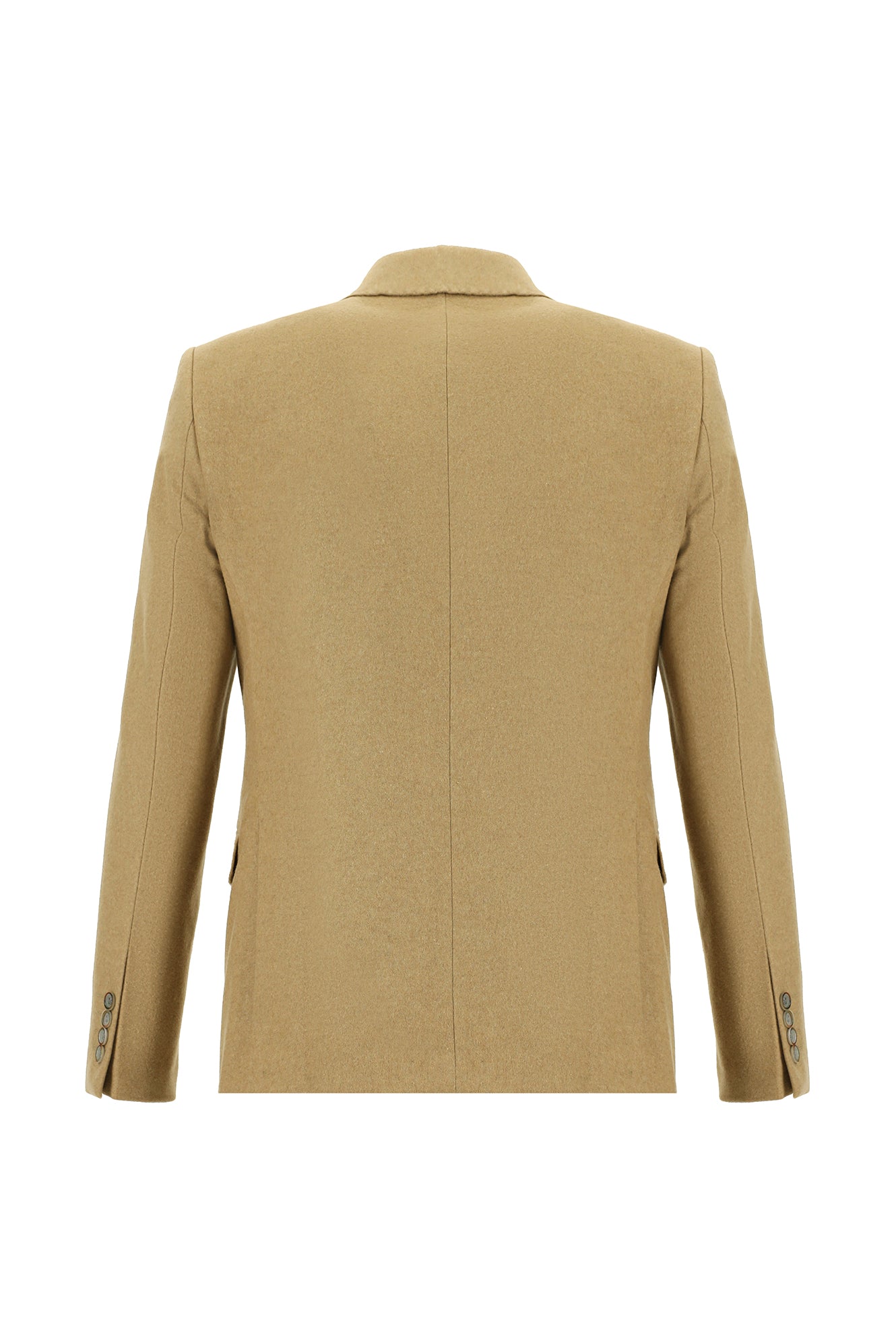 Koyu Bej Regular Fit Yünlü Klasik Ceket
