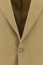 Koyu Bej Regular Fit Yünlü Klasik Ceket