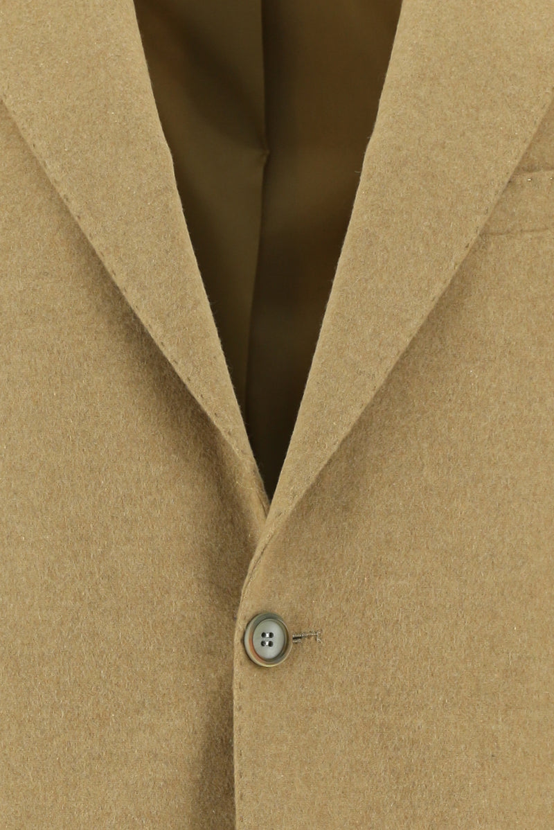 Koyu Bej Regular Fit Yünlü Klasik Ceket