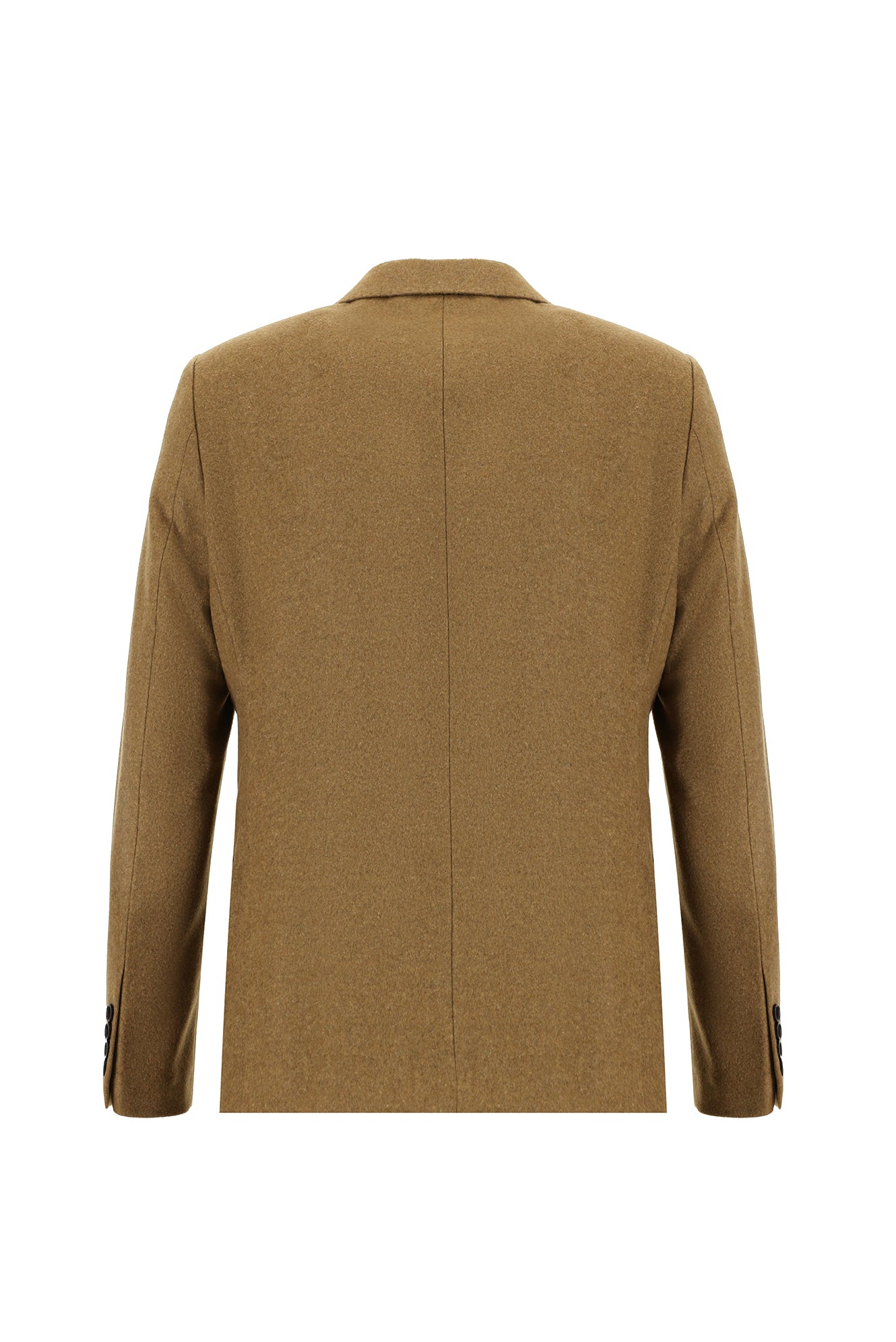 Camel Slim Fit Dar Kesim Yünlü Klasik Ceket