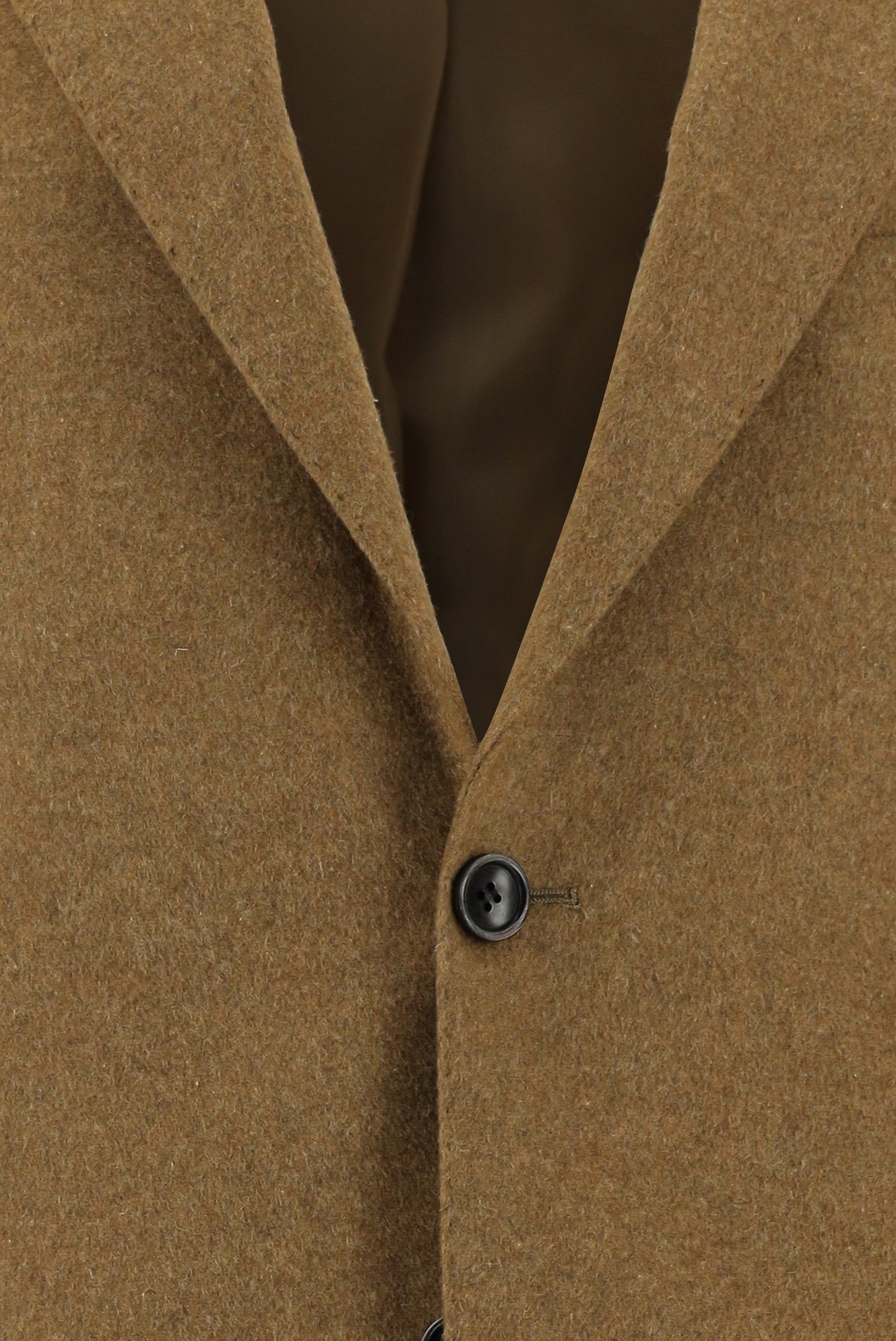 Camel Slim Fit Dar Kesim Yünlü Klasik Ceket