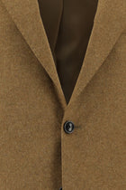 Camel Slim Fit Dar Kesim Yünlü Klasik Ceket