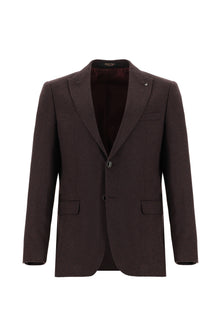 Koyu Bordo Regular Fit Yünlü Klasik Ceket