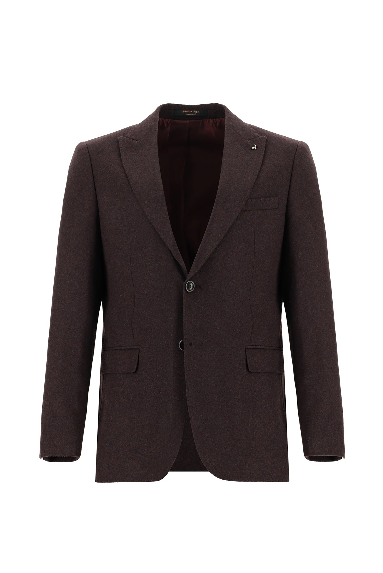 Koyu Bordo 6 Drop Regular Fit Standart Kesim Yünlü Klasik Ceket-Abdullah Ki??l?