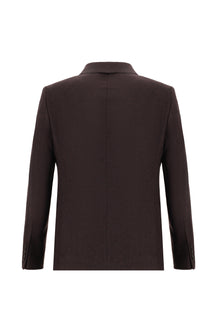 Koyu Bordo Slim Fit Dar Kesim Yünlü Klasik Ceket