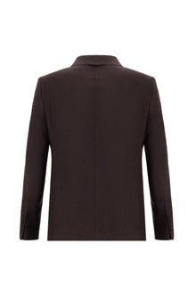Koyu Bordo 6 Drop Regular Fit Standart Kesim Yünlü Klasik Ceket-Abdullah Ki??l?