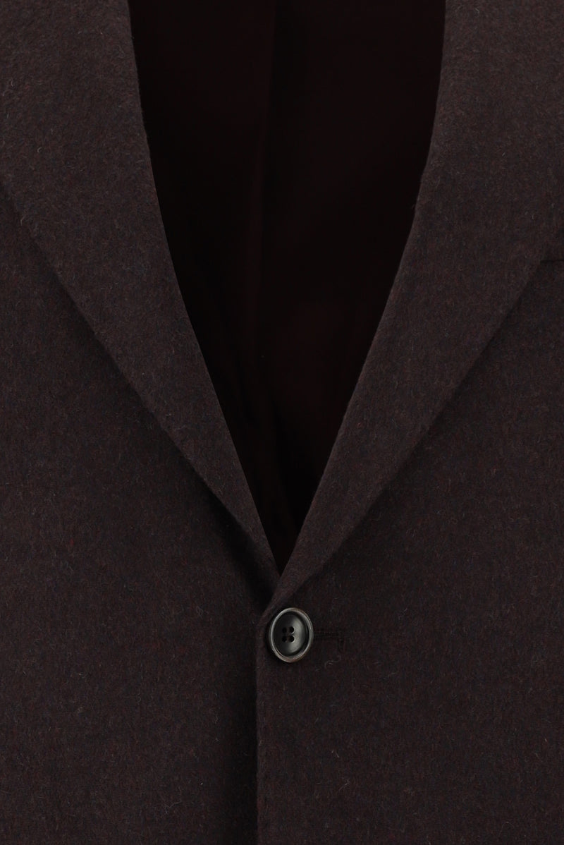 Koyu Bordo Slim Fit Dar Kesim Yünlü Klasik Ceket