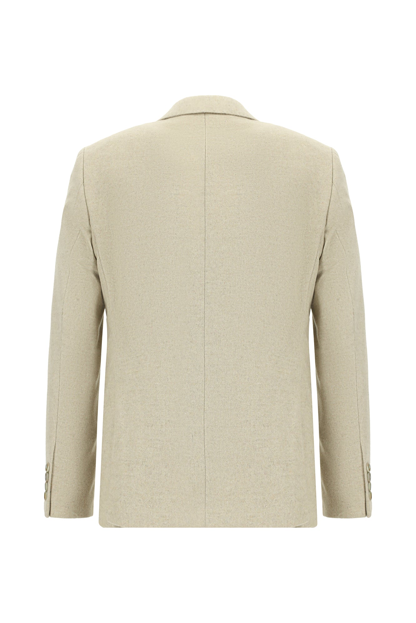 Açık Vizon Slim Fit Dar Kesim Yünlü Klasik Ceket